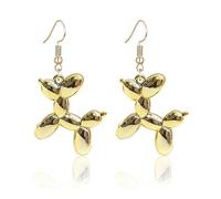 Dreuyet Balloon Dog Earrings for Women 3D Shiny Jelly Balloon Dog Dangle Earrings Colorful Resin Poodle Dangle Earrings Cute Charm Animal Jewelry Birthday Gifts, Middle, Resin, No Gemstone