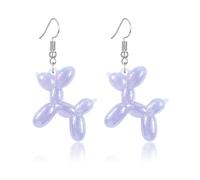 Dreuyet Balloon Dog Earrings for Women 3D Shiny Jelly Balloon Dog Dangle Earrings Colorful Resin Poodle Dangle Earrings Cute Charm Animal Jewelry Birthday Gifts, Middle, Resin, No Gemstone