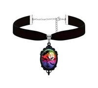 Dreuyet Bat Cameo Velvet Choker Necklace for Women Gothic Crystal Glass Vintage Bat Necklaces Punk Style Goth Mystic Victorian Collar Necklace Halloween Vampire Costume Jewelry, Middle, Velvet Glass