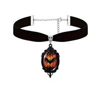 Dreuyet Bat Cameo Velvet Choker Necklace for Women Gothic Crystal Glass Vintage Bat Necklaces Punk Style Goth Mystic Victorian Collar Necklace Halloween Vampire Costume Jewelry, Middle, Velvet Glass