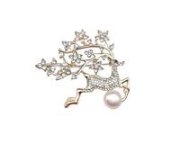 Dreuyet Christmas Brooch Pins for Women Crystal Christmas Tree Bell Snowflake Lollipop Reindeer Enamel Brooches Holiday Party Gift, M, Zinc, cubic zirconia