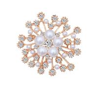 Dreuyet Christmas Brooch Pins for Women Crystal Christmas Tree Bell Snowflake Lollipop Reindeer Enamel Brooches Holiday Party Gift, M, Zinc, cubic zirconia