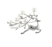Dreuyet Christmas Brooch Pins for Women Crystal Christmas Tree Bell Snowflake Lollipop Reindeer Enamel Brooches Holiday Party Gift, M, Zinc, cubic zirconia