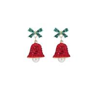 Dreuyet Christmas Dangle Stud Earrings for Women Enamel Crystal Christma Tree Bell BowIknot Milu Deer Lollipop Cane Costume Jewelry Holiday Party, L, Plastic, No Gemstone