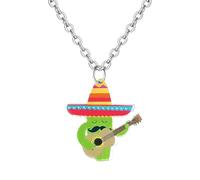 Dreuyet Cinco De Mayo Necklaces for Women Mexican Themed Fiesta Necklace Pinatas Sombrero Cactus Guitar Maracas Mexican Necklace Colorful Horse Mexico Holiday Necklace Jewelry, Acrylic, No Gemstone