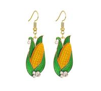 Dreuyet Corn Earrings for Women Handmade Corn on the Cob Earrings Lifelike Cute Yellow Corn Thanksgiving Halloween Holiday Jewelry, M, Resin, No Gemstone
