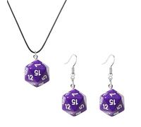 Dreuyet Dice Earring And Necklaces Set for Women Men Personalized Punk Resin 3D Weird Dice Dangle Drop Earrings Hiphop Disco Dancing Geometric Earring Night Club Party Jewelry Gifts, M, Resin, No
