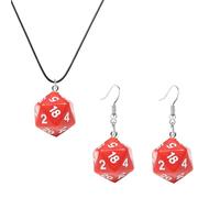 Dreuyet Dice Earring And Necklaces Set for Women Men Personalized Punk Resin 3D Weird Dice Dangle Drop Earrings Hiphop Disco Dancing Geometric Earring Night Club Party Jewelry Gifts, M, Resin, No