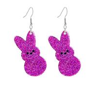 Dreuyet Easter Earrings Cute Bunny Acrylic Earrings Colorful Egg Bunny Carrot Happy Easter Drop Ear-rings for Women Holiday Jewelry Accessories, S, Acrylic, No Gemstone