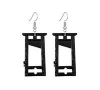 Dreuyet Gothic Knife Pearl Earrings for Women Men Hip Hop Rock Punk Cool Vintage Silver Halloween Beheading Door Dangle Drop Horror Earrings Jewelry Party Gifts, Middle, Zinc, No Gemstone