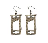 Dreuyet Gothic Knife Pearl Earrings for Women Men Hip Hop Rock Punk Cool Vintage Silver Halloween Beheading Door Dangle Drop Horror Earrings Jewelry Party Gifts, Middle, Zinc, No Gemstone