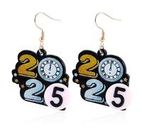 Dreuyet Happy New Year Earring for Women Acrylic Shiny Happy New Year Earrings Lightweight Glitter Cheers to the New Year Champagne Earrings Xmas New Year’s Eve Earrings Holiday Party Jewelry, Middle