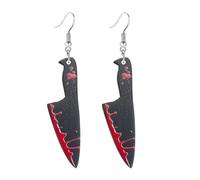 Dreuyet Knife Earrings - Punk Gothic Dangling Dagger Halloween Hip Hop Jewelry, Acrylic, No Gemstone