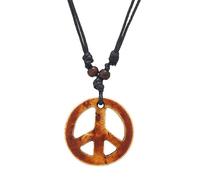 Dreuyet Peace Sign Pendant Necklace for Men Women Personalized Stainless Steel Punk Hippie 60s 70s Anti-war Pendant Necklace Halloween Party 1960s 1970s Hipster Accessories, L, Stainless Steel, unknow