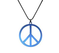 Dreuyet Peace Sign Pendant Necklace for Men Women Personalized Stainless Steel Punk Hippie 60s 70s Anti-war Pendant Necklace Halloween Party 1960s 1970s Hipster Accessories, L, Stainless Steel, unknow
