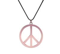 Dreuyet Peace Sign Pendant Necklace for Men Women Personalized Stainless Steel Punk Hippie 60s 70s Anti-war Pendant Necklace Halloween Party 1960s 1970s Hipster Accessories, L, Stainless Steel, unknow