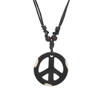 Dreuyet Peace Sign Pendant Necklace for Men Women Personalized Stainless Steel Punk Hippie 60s 70s Anti-war Pendant Necklace Halloween Party 1960s 1970s Hipster Accessories, Stainless Steel, unknow