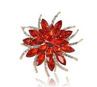 Dreuyet Rhinestone Flower Brooch for Women Vintage Crystal Sparkly Full Rhinestone Sunflower Laple Pin Elegant Clothing Bag Hat Accessories Christmas Birthday Party Wedding Jewerly, Middle, Alloy