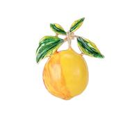 Dreuyet Rhinestone Lemon Brooches for Women Men Crystal Elegant Yellow Fruit Lemon Brooch Pin Dainty Cute Christmas Wedding Birthday Summer Holiday Accessories, Middle, Rhinestone, no gemstone