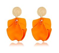 Dreuyet Rose Petal Dangle Earrings for Women Elegant Boho Statement Floral Tassel Earrings Acrylic Tiered Matte Flower Earrings Exaggerated Petal Tassel Earrings Flower Earrings, Acrylic