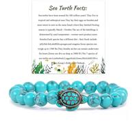 Dreuyet Sea Turtle Bracelet for Women Fashion Natural Stones Beaded Bracelet Boho Elastic Stretch Bracelet Friendship Jewelry Gifts, M, Stone, no gemstone