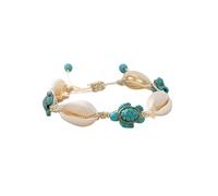 Dreuyet Seashell Bracelet Anklet Choker Shell for Women Men Bohemian Handmade Adjustable Beach Shell Bracelet Creative Shell Turtle Starfish Cross Bracelet Bangles Beach Summer Statement Hawaii Beach