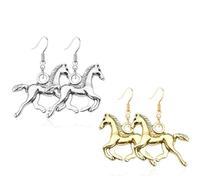 Dreuyet Vintage Horse Earrings for Women Men Fashion Western Kentucky Derby Race Horse Drop Dangle Earrings Holiday Jewelry Gifts, M, Zinc, No Gemstone