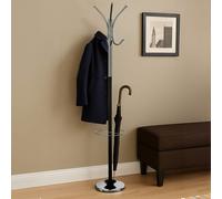 Premier Housewares Metal Coat Stand - Black/Chrome, Black
