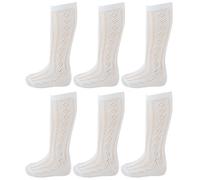 Drew Brady Girls Knee High Pelerine School Socks 6 Pack White 4-5.5
