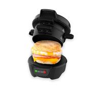 Drew&Cole - Electric Breakfast Muffin Sandwich Maker - Grilled Toastie Maker with Easy To Clean Non-Stick Cooking Plates - Includes Egg Cooker Ring - Fantastic English Muffins, Omelettes & Waffles