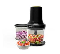 Drew&Cole Clever Chop 260W Versatile Vegetable Cutter - Stackable Chopper with 2x Prep & Store Bowls - Chop, Mince & Puree - BPA Free & Dishwasher Safe