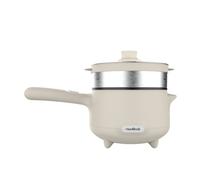 Drew&Cole Cleverpot Cooking Pot - Black, 1.2L, 600W, Compact, Portable, Serves Up to 3 People, With Glass Lid & Steam Basket
