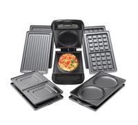 Drew&Cole Deluxe 5 Minute CleverChef Bundle with Additional Pancake & Toastie Plate Set - Non-Stick Multicooker - Omelette, Grill & Waffle Plates Included - Great for Paninis, Omelettes, Pizza & More