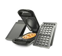 Drew&Cole Deluxe 5 Minute CleverChef - Non-Stick Multicooker - Includes Omelette, Grill & Waffle Plates - Great for Paninis, Omelettes, Toasties, Waffles, Pizza, Dessert & More