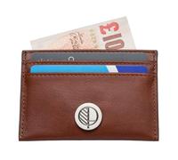 Drew Lennox Genuine British Leather Credit Card Holder - Slim to fit in Pockets - Bright to be Found in a Bag - Gift Box - Saddle Brown