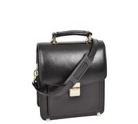 Drew Real Leather Messenger Bag House of Leather Black Medium