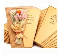 Drexasl 50Pcs Flower Wrapping Bags with Put Up A Fight For What You Love Print, Clear Kraft Paper Bouquet Sleeves 17.2x3.54x11 Inch, Florist Supplies for Mother's Day, Wedding, Birthday, Graduation