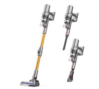 Drexen Cordless Vacuum Cleaner - Powerful Stick Hoover with Smart Infrared Sensor, Foldable Tube, Touch Screen, 45min Runtime, 27Kpa Suction, Washable HEPA - Silver