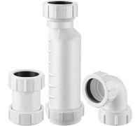 Dreyoo 1-1/2" Sanitary Waste Valve Kit, Includes Waste Valve, Angled & In line Adapters, Prevents Odor & Pressure Failures with Self Sealing Membrane, for RV, Sinks, Toilets, Showers