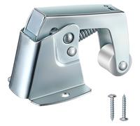 Dreyoo 1 Pack Screen and Storm Door Catch, 1-3/4 inch wide base with 1-5/8 inch Projection, Screen Door Spring Loaded Catch for Hinged Swinging Doors, Cabinets and Cupboards Doors Zinc Plated (Sliver)