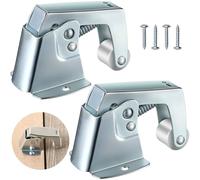 Dreyoo 2 Pack Screen and Storm Door Catch, 1-3/4 x 1-5/8 in, Sliver | Spring Loaded Door Catch, Zinc Plated Construction, Hinged Swinging Doors, Cabinet and Cupboard Catch, Easy Installation