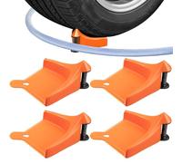 Dreyoo 4 Pcs Car Hose Guide, Tire Hose Roller for Car Washing, Detailing Tire Hose Guide Preventing Pressure Washer Hose Stuck Under The Wheels, Plastic Wash Tool to Avoid Snagging(Orange)