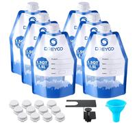 Dreyoo 6 Pack Paint Storage Bags with Funnel and Filler Clip, 1.5L Reusable Storage Bags for Leftover Water Based Paint, Airtight Clear Pouches Containers, for Home DIY Professional Painters