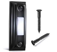 Dreyoo Metal Doorbell Push Button, Heavy Duty Metal Door Bell Wired Button LED Lighted Wall Mounted Door Bell Push Buttons for Home Universal Garage Door Opener Switch (Black)
