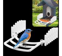 Dreyoo Perch Extender with 2 Side Fences Compatible with Bird Buddy Smart Bird Feeder - Wider Landing Space, Camera-Friendly Design for Clear Photos, UV-Resistant Outdoor Accessory, Screws Included