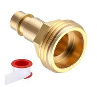 Dreyoo Quick Connector Hose Adapter Compatible with PF247007, 1/2" Quick Connector for 3/4" Garden Hose RV Spray Port Outlet and Spray Away, Connectors Adapter with PTFE Tape, Brass(1 Pack)