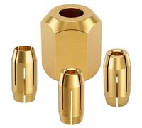 Dreyoo Replacement Collet and Nut Kit Compatible with CN1, 3 Collets (1/8-inch, 5/32-inch, 1/4-inch) and 1 Nut for Spiral Saw Tools and Drywall Cut out Tools (Gold)