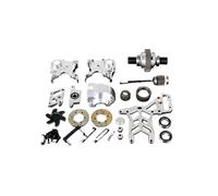 Drezzo Car Gearbox Car Gearbox Middle Transmission Box Assembly Set 1/5 HPI ROFUN BAHA ROVAN KM BAJA(Silver)
