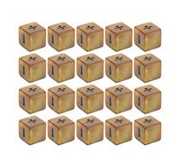 Drfeify 20pcs Math Dice Set Plastic Math Operation Dices 16mm Engraved Plus Minus Sign Dice for Infant Education Classroom Homeschool Learning and Early Practice (Golden Gradient)