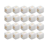 Drfeify 20pcs Math Dice Set Plastic Math Operation Dices 16mm Engraved Plus Minus Sign Dice for Infant Education Classroom Homeschool Learning and Early Practice (White)